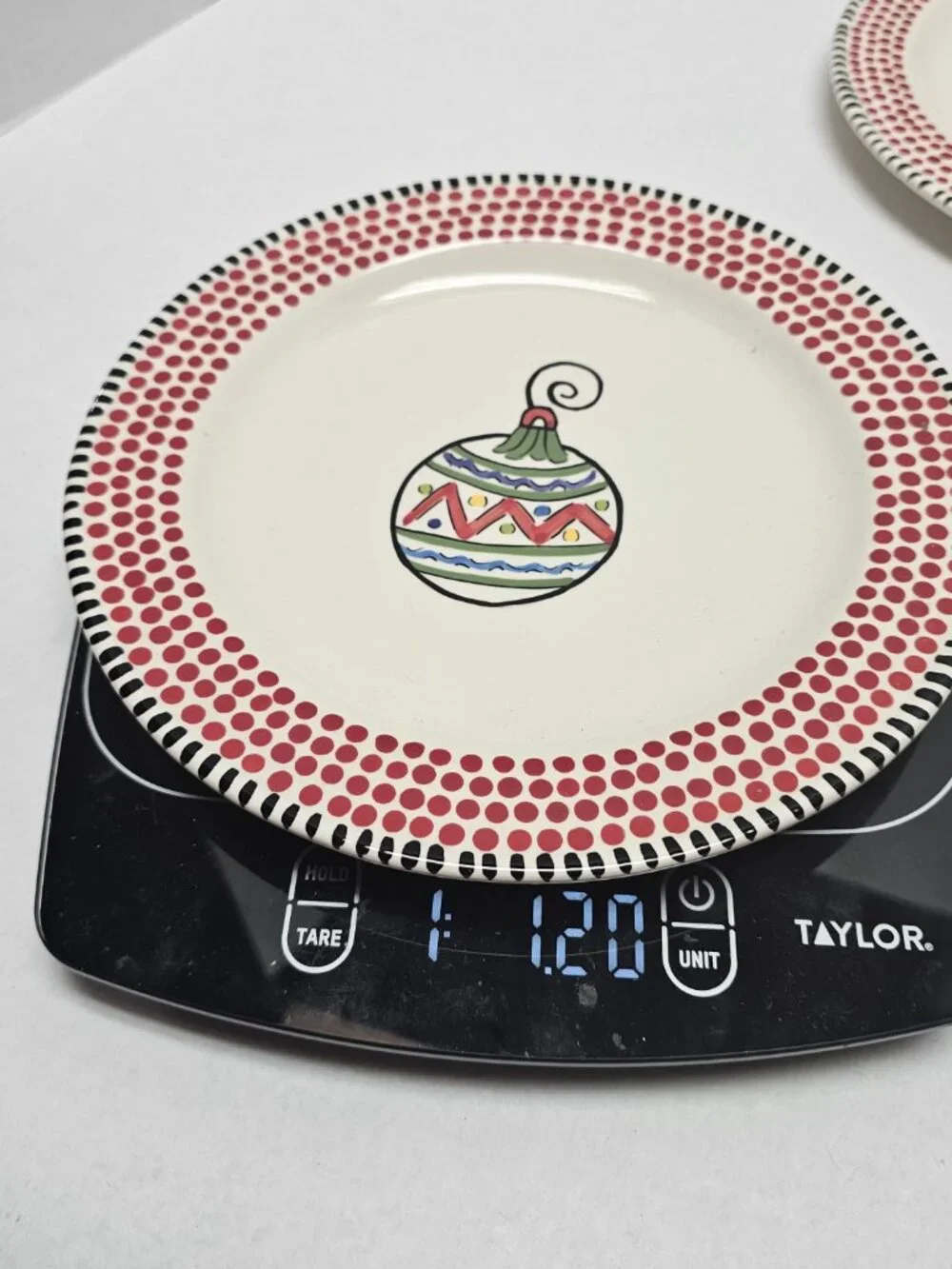 1 Caffco Simply Christmas Ornament Holiday Polka Dots Plate 9” M Bagwell Rare #3